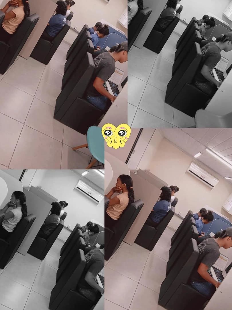 Alunos da União Cursos em aula prática de informática — Aparecida de Goiânia